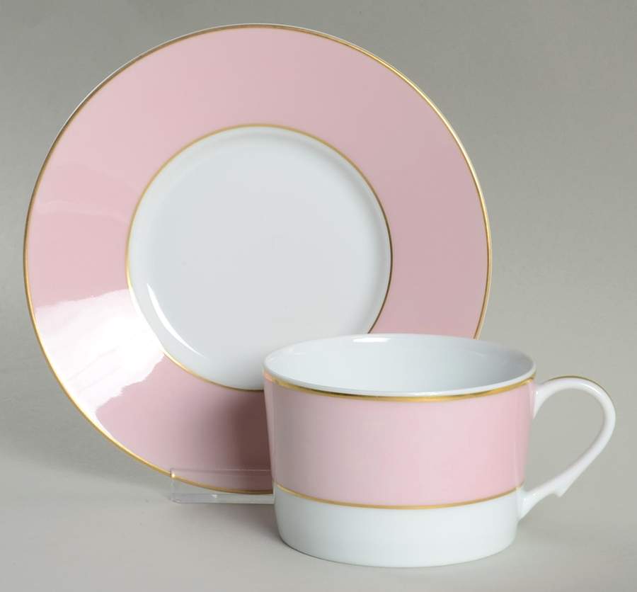 Serenite Rose Flat Cup & Saucer Set by Raynaud-1