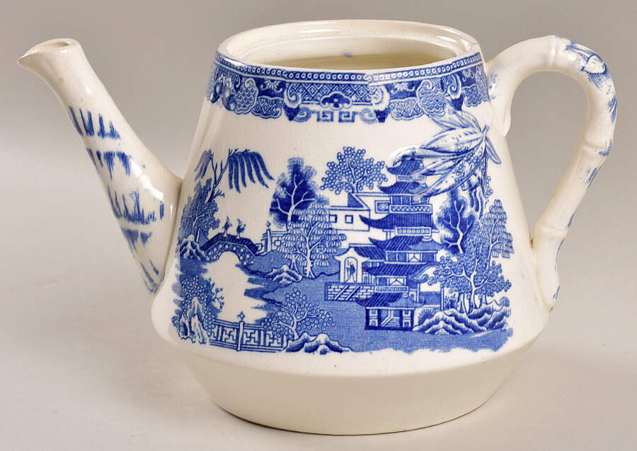 Willow Blue (No Birds, Diamond Stamp) Teapot No Lid by Ridgway (Ridgways)-1