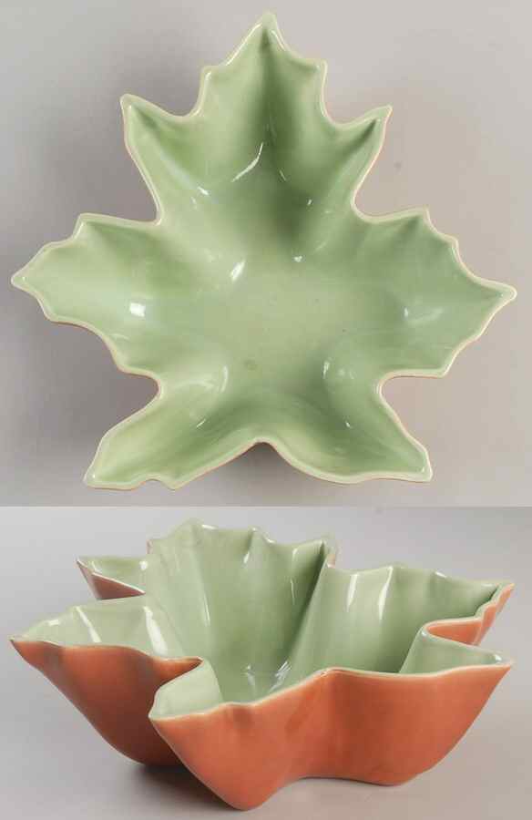 429 Brown and Green Leaf Bowl by Red Wing-1