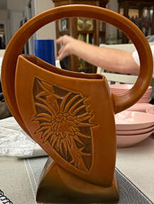 Silhouette Rust 10" Handled Basket by Roseville-1