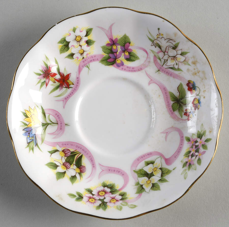 Canada (Canadian Emblems) Saucer for Footed Cup by Royal Albert-1
