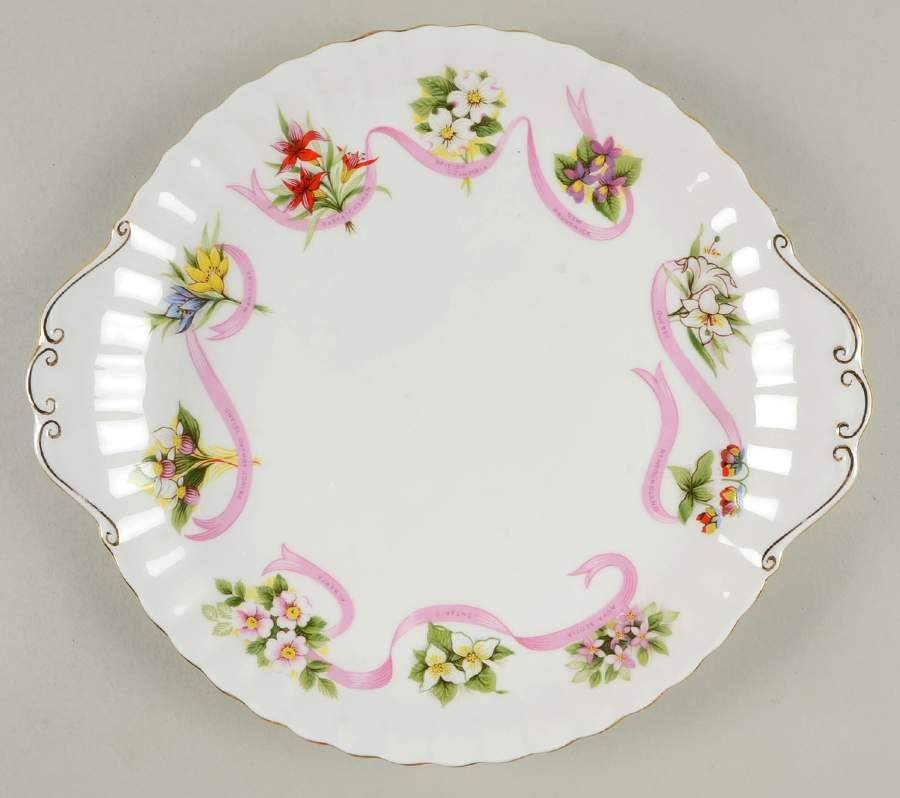 Canada (Canadian Emblems) Handled Cake Plate by Royal Albert-1