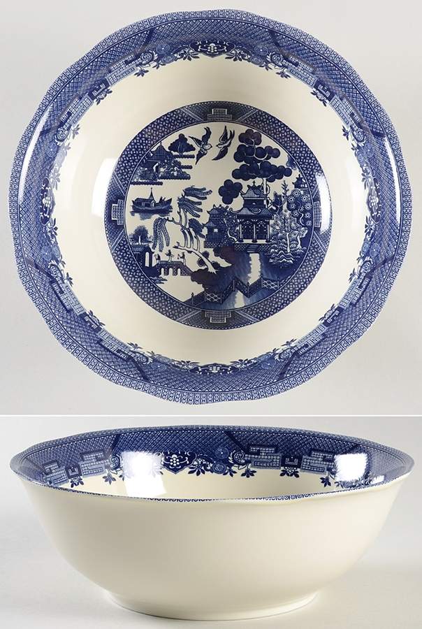 Blue Willow 9" Round Vegetable Bowl by Royal Traditions-1