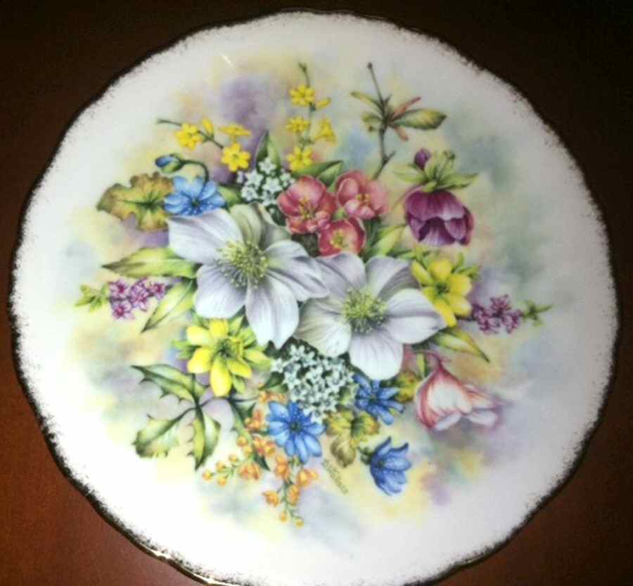 Flowers of the Season Salad Plate by Royal Kent (England)-1