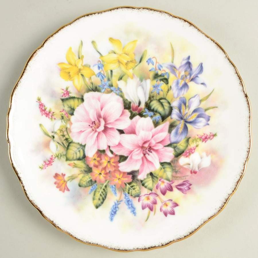 Flowers of the Season Salad Plate by Royal Kent (England)-1