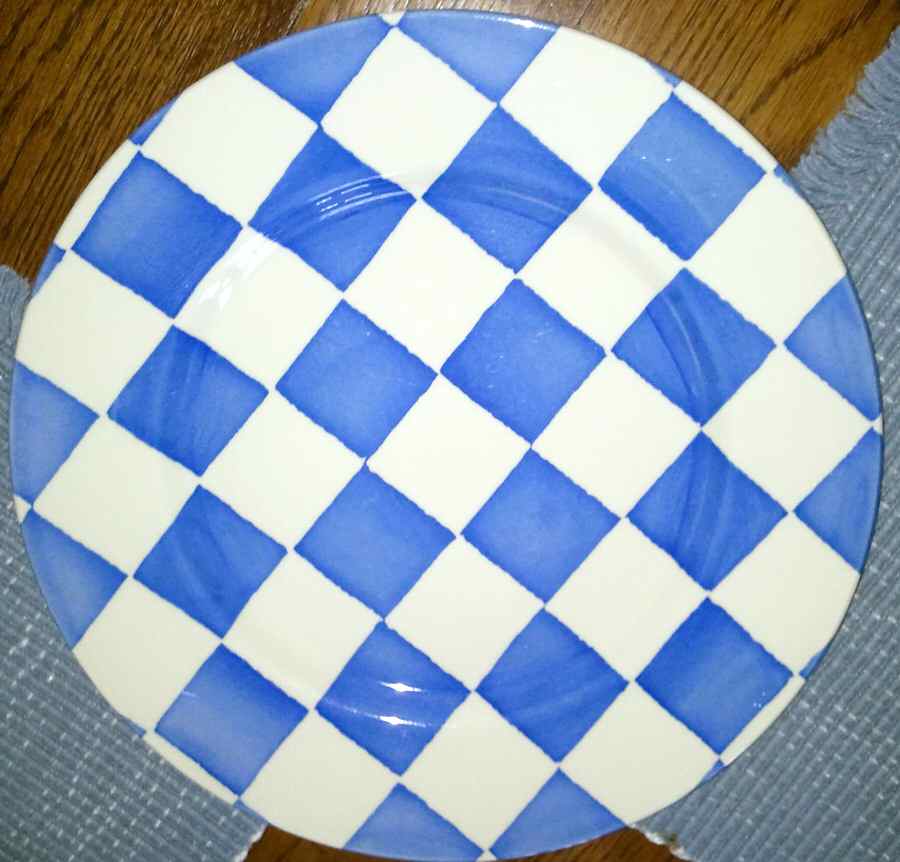 Chequers Blue Dinner Plate by Royal Stafford-1