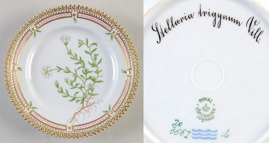 Flora Danica (1790 To 1960) Bread & Butter Plate-Stellaria Arigynum Vill by Royal Copenhagen-1