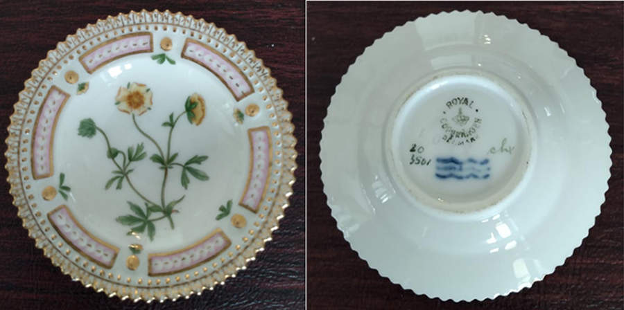 Flora Danica (1790 To 1960) Butter Pat by Royal Copenhagen-1