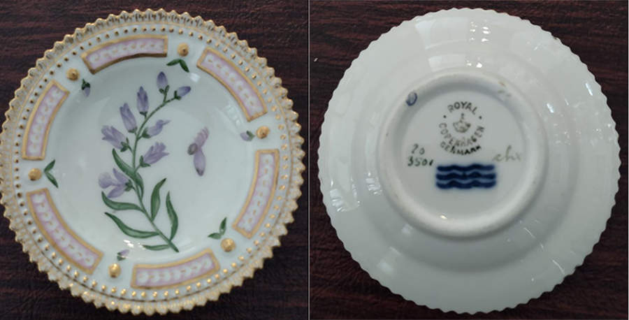 Flora Danica (1790 To 1960) Butter Pat by Royal Copenhagen-1