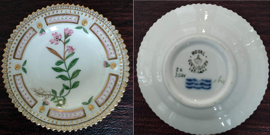 Flora Danica (1790 To 1960) Butter Pat by Royal Copenhagen-1