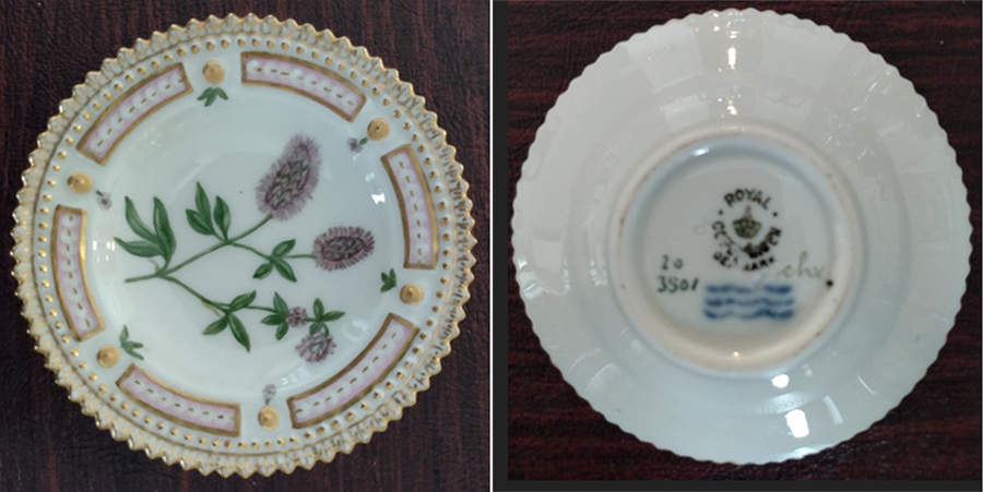 Flora Danica (1790 To 1960) Butter Pat by Royal Copenhagen-1