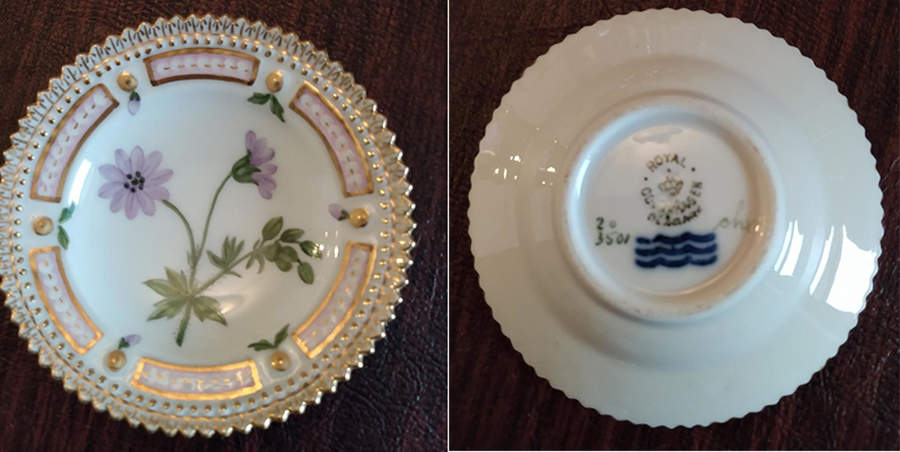 Flora Danica (1790 To 1960) Butter Pat by Royal Copenhagen-1