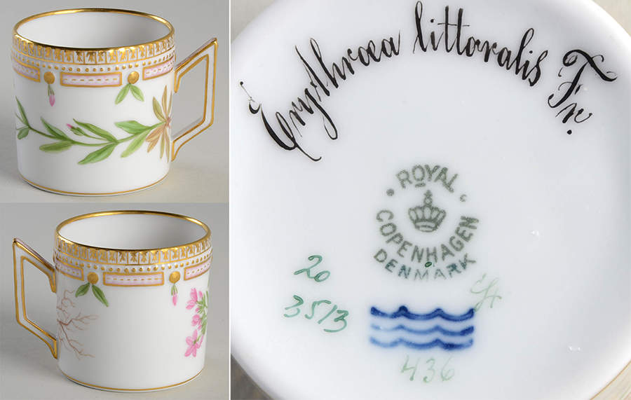 Flora Danica (1790 To 1960) Chocolate Cup-Erythroea littoralis Fr. by Royal Copenhagen-1
