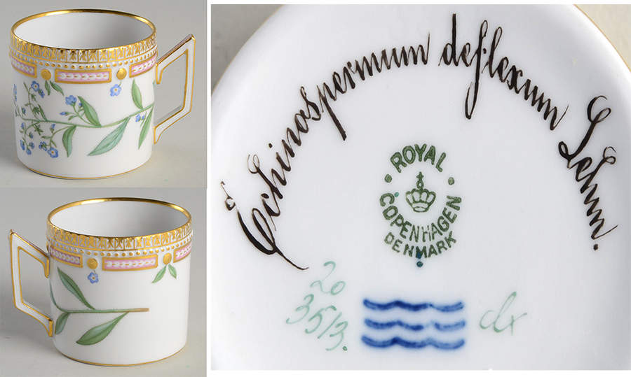 Flora Danica (1790 To 1960) Chocolate Cup-Echinospermum deylexum by Royal Copenhagen-1