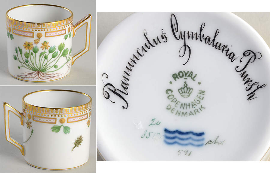 Flora Danica (1790 To 1960) Chocolate Cup-Ranunculus cymbalariae Pursh by Royal Copenhagen-1