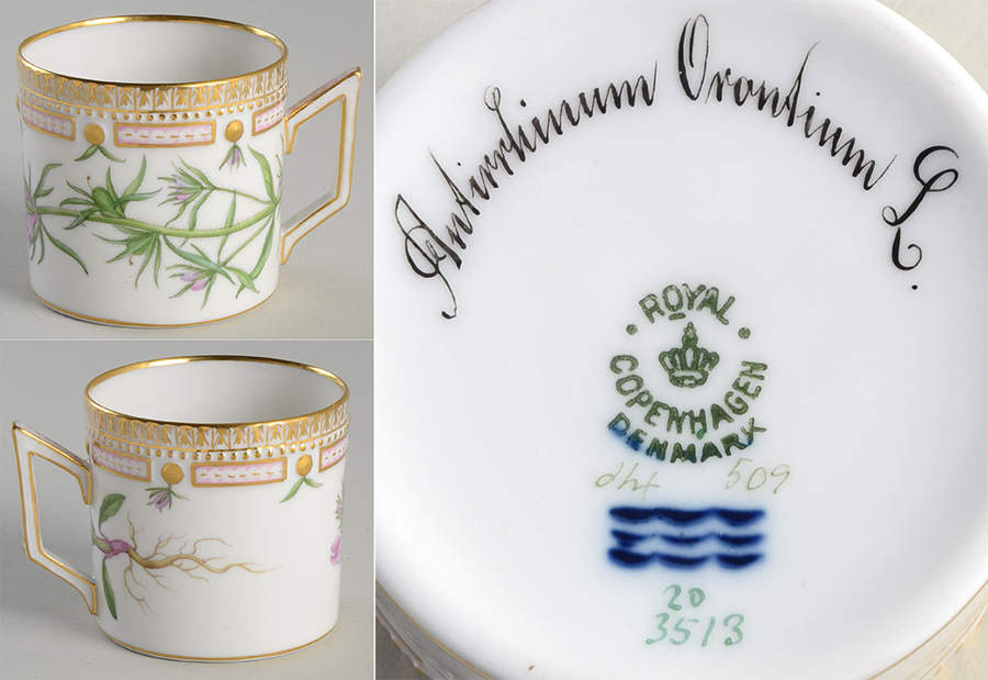 Flora Danica (1790 To 1960) Chocolate Cup-Antirrhinum orontium L. by Royal Copenhagen-1