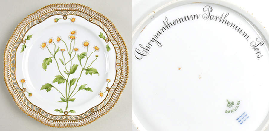 Flora Danica (1790 To 1960) Pierced Luncheon/Fruit Plate-Chrysanthemum Parthen by Royal Copenhagen-1