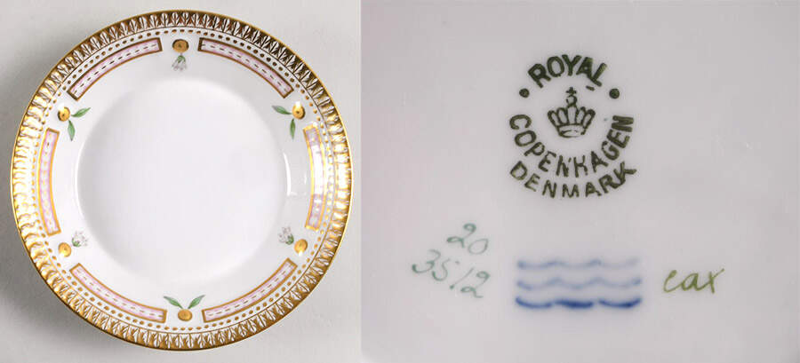 Flora Danica (1790 To 1960) Smooth Saucer for 3512 Chocolate Cup by Royal Copenhagen-1