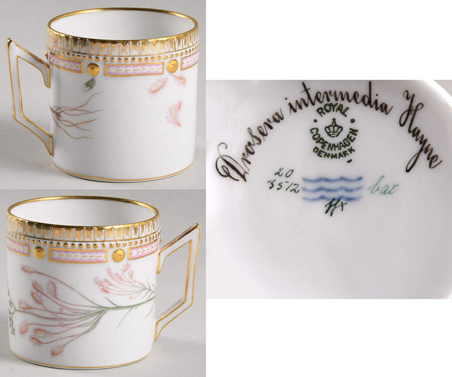 Flora Danica (1790 To 1960) Chocolate Cup-Drosera intermedia Hayne by Royal Copenhagen-1
