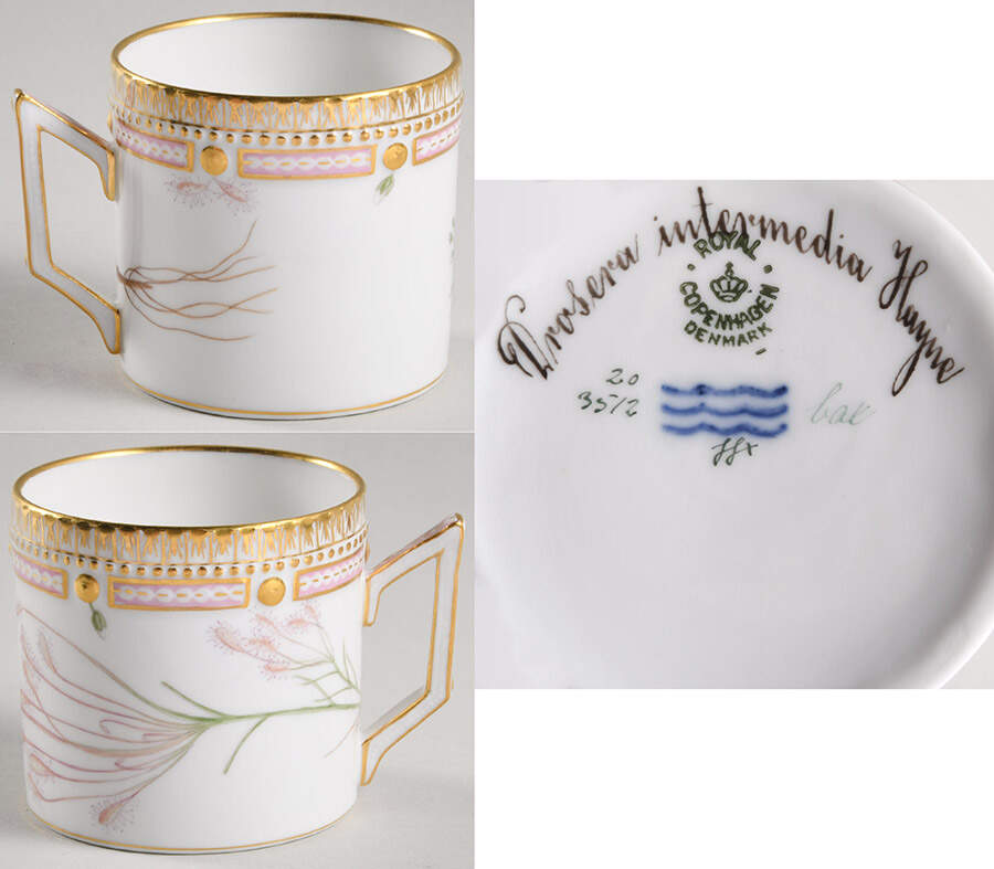 Flora Danica (1790 To 1960) Chocolate Cup-Drosera intermedia Hayne by Royal Copenhagen-1