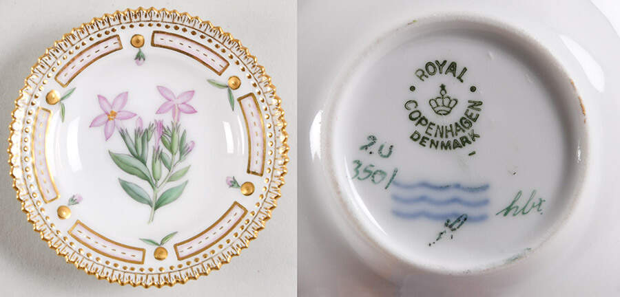 Flora Danica (1790 To 1960) Butter Pat by Royal Copenhagen-1