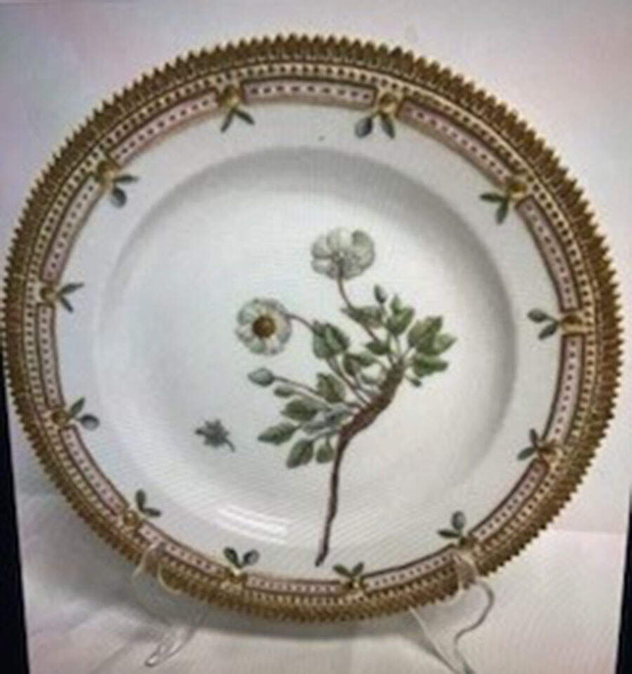 Flora Danica (1790 To 1960) Dinner Plate-Jevas ociopetale Fjelasimima by Royal Copenhagen-1