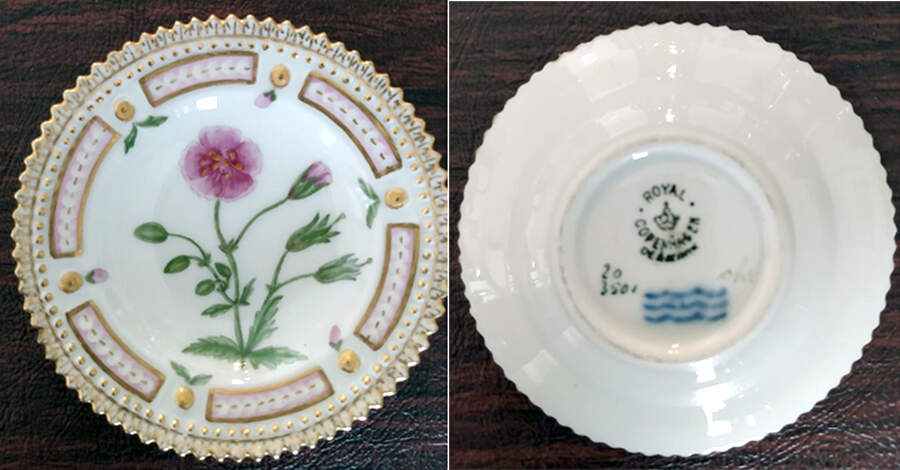 Flora Danica (1790 To 1960) Butter Pat by Royal Copenhagen-1