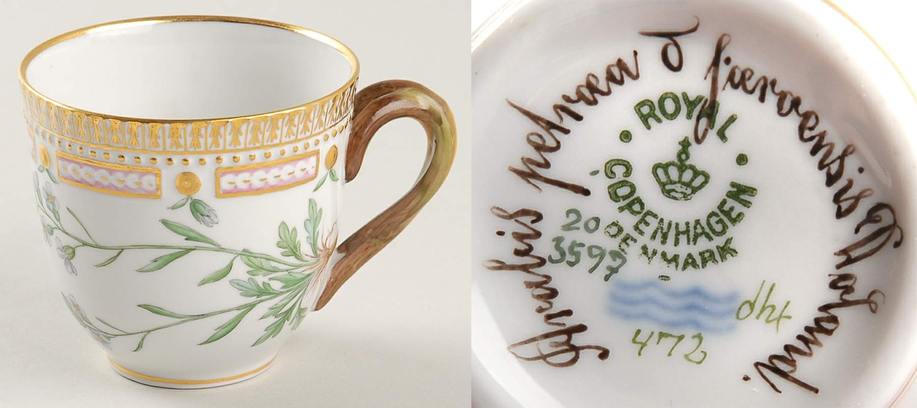 Flora Danica (1790 To 1960) Flat Cup-Arabis petraea Alpha faeroensis Doland by Royal Copenhagen-1