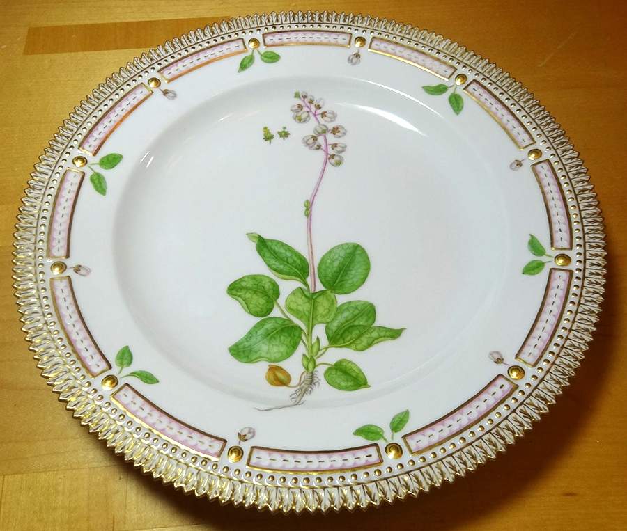 Flora Danica (1790 To 1960) Dinner Plate-Pyrola minor L. by Royal Copenhagen-1