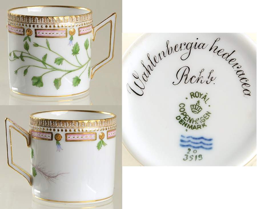 Flora Danica (1790 To 1960) Chocolate Cup-Wahlenbergia hederacea by Royal Copenhagen-1
