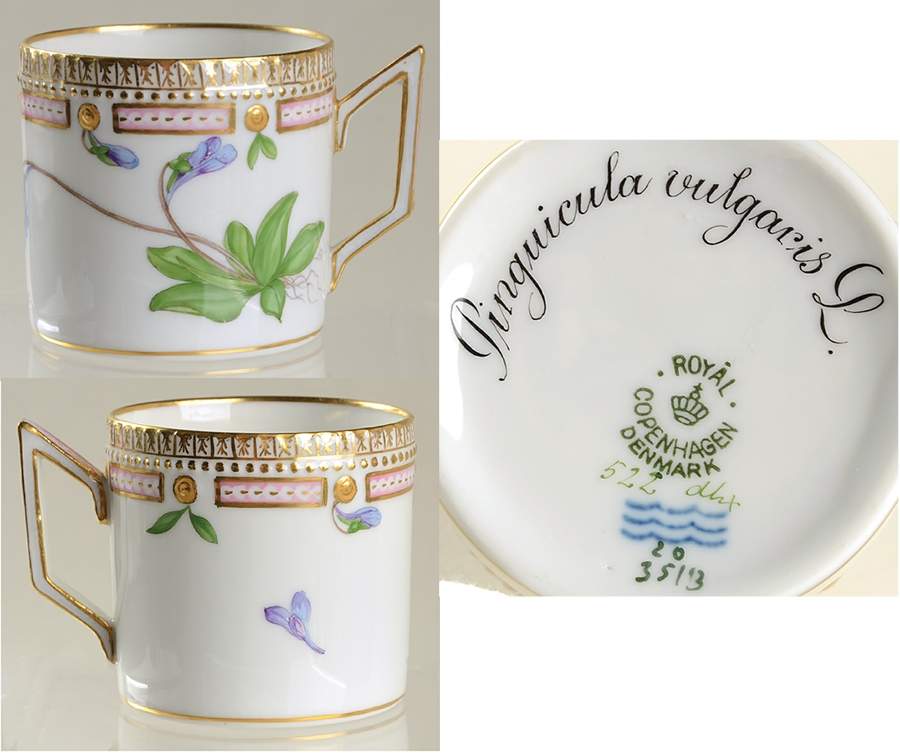 Flora Danica (1790 To 1960) Chocolate Cup-Pinguicula vulgaris L. by Royal Copenhagen-1