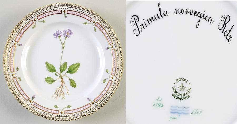 Flora Danica (1790 To 1960) Salad Plate-Potentilla norvegica Retz by Royal Copenhagen-1