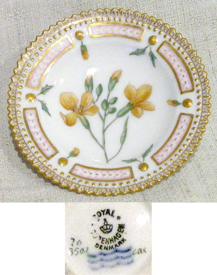 Flora Danica (1790 To 1960) Butter Pat by Royal Copenhagen-1
