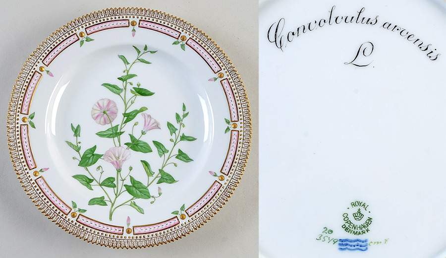 Flora Danica (1790 To 1960) Dinner Plate-Convoloulus arvensis L. by Royal Copenhagen-1