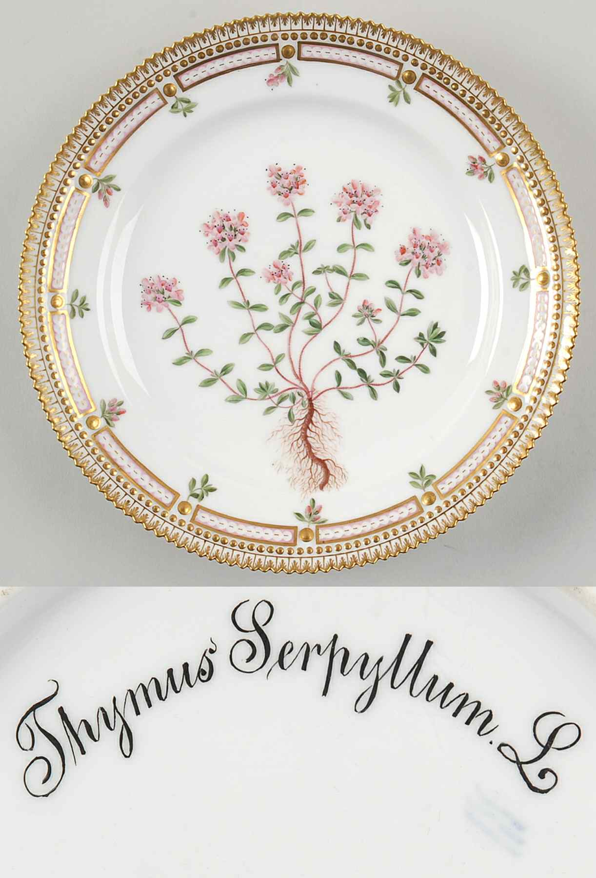 Flora Danica (1790 To 1960) Luncheon Plate-Thymus Serpyllum L by Royal Copenhagen-1