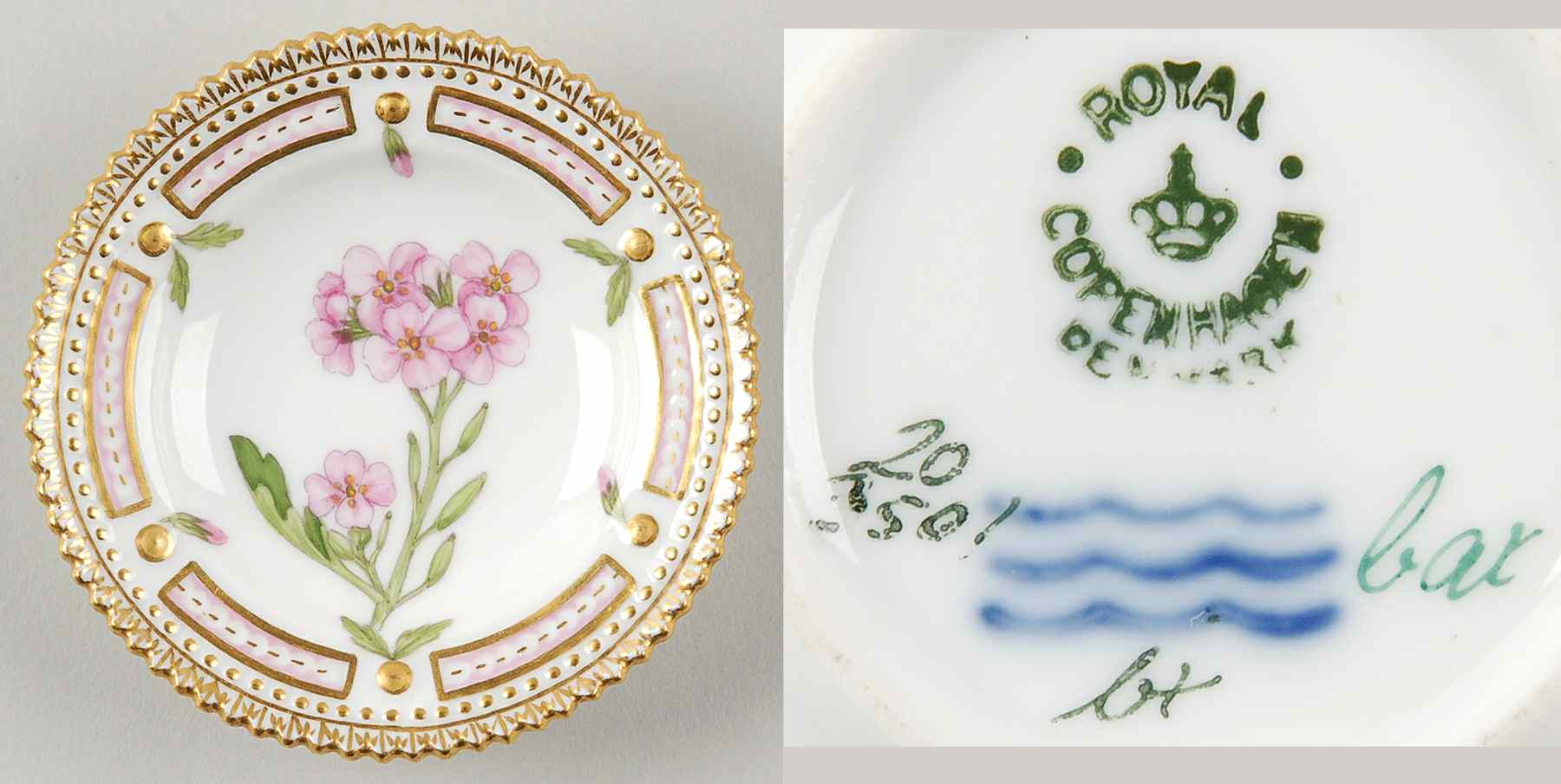 Flora Danica (1790 To 1960) Butter Pat by Royal Copenhagen-1