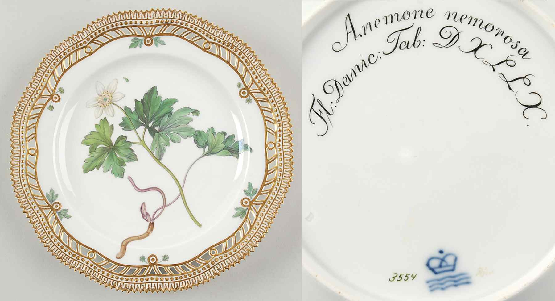Flora Danica (1790 To 1960) 9" Pierced Luncheon Plate/Fruit St-JM-Anemone nemo by Royal Copenhagen-1