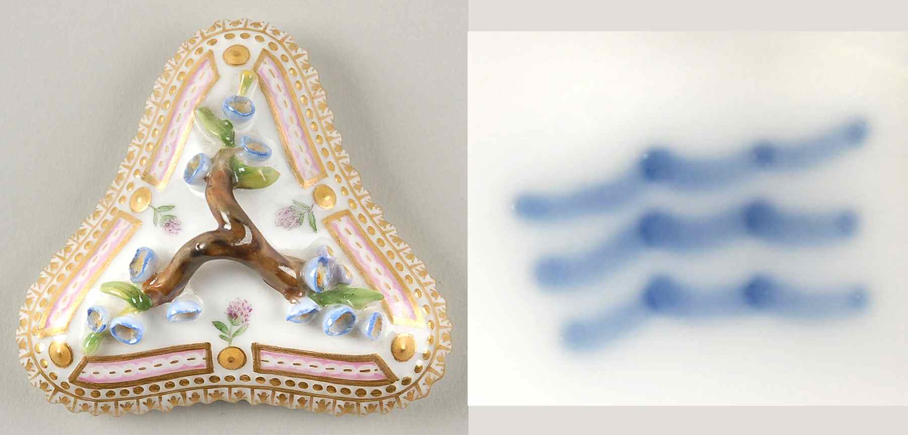 Flora Danica (1790 To 1960) Lid for Triangular Custard Cup-No Decal by Royal Copenhagen-1