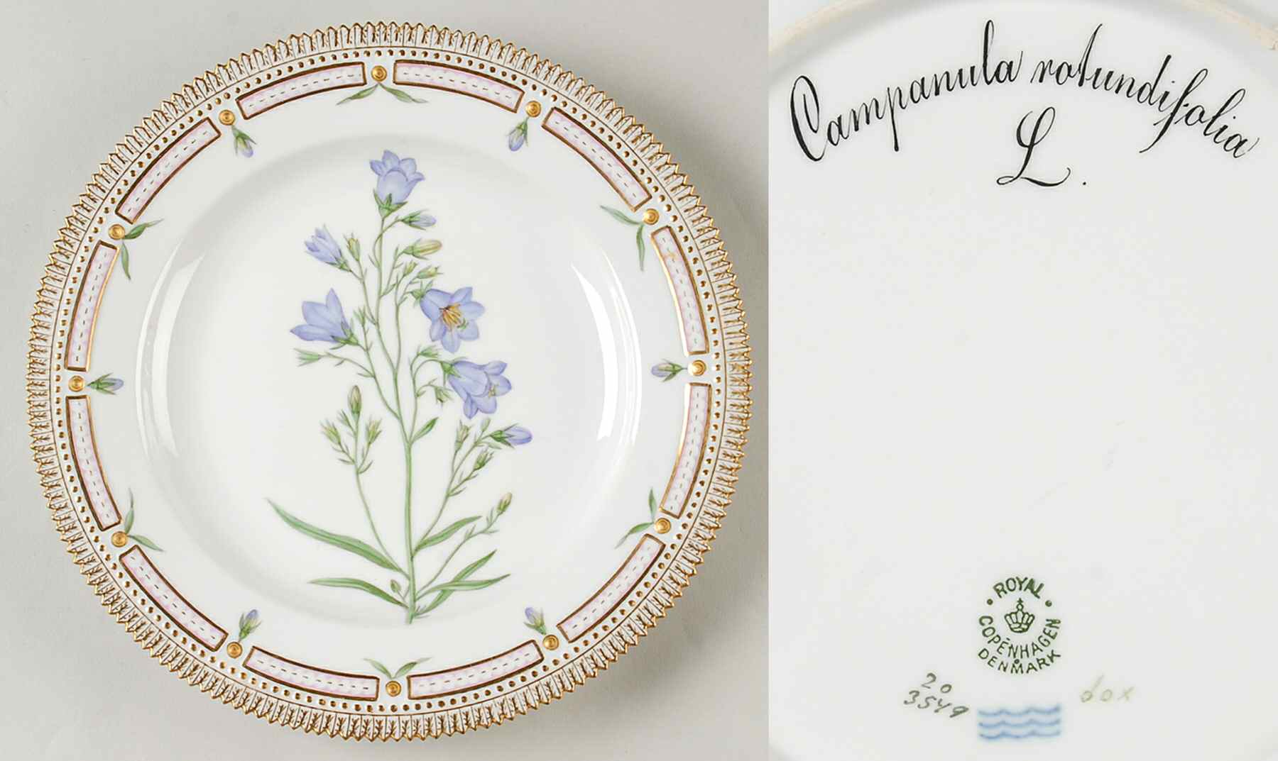 Flora Danica (1790 To 1960) Dinner Plate-Campanula rotundifolia L. by Royal Copenhagen-1