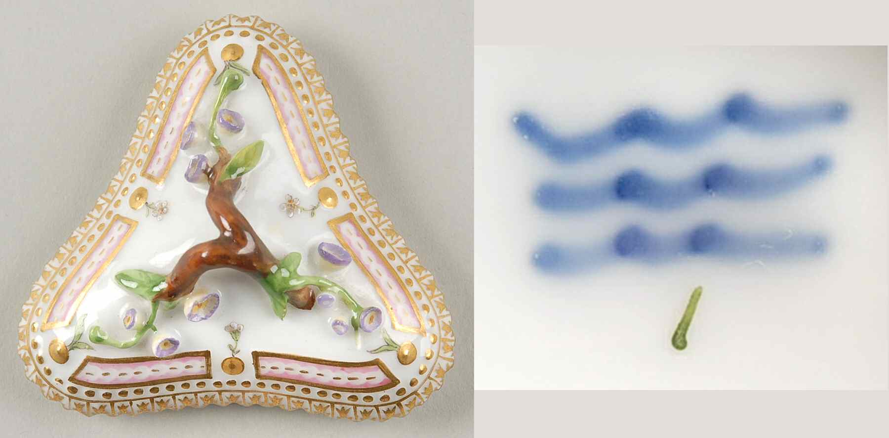Flora Danica (1790 To 1960) Lid for Triangular Custard Cup-No Decal by Royal Copenhagen-1