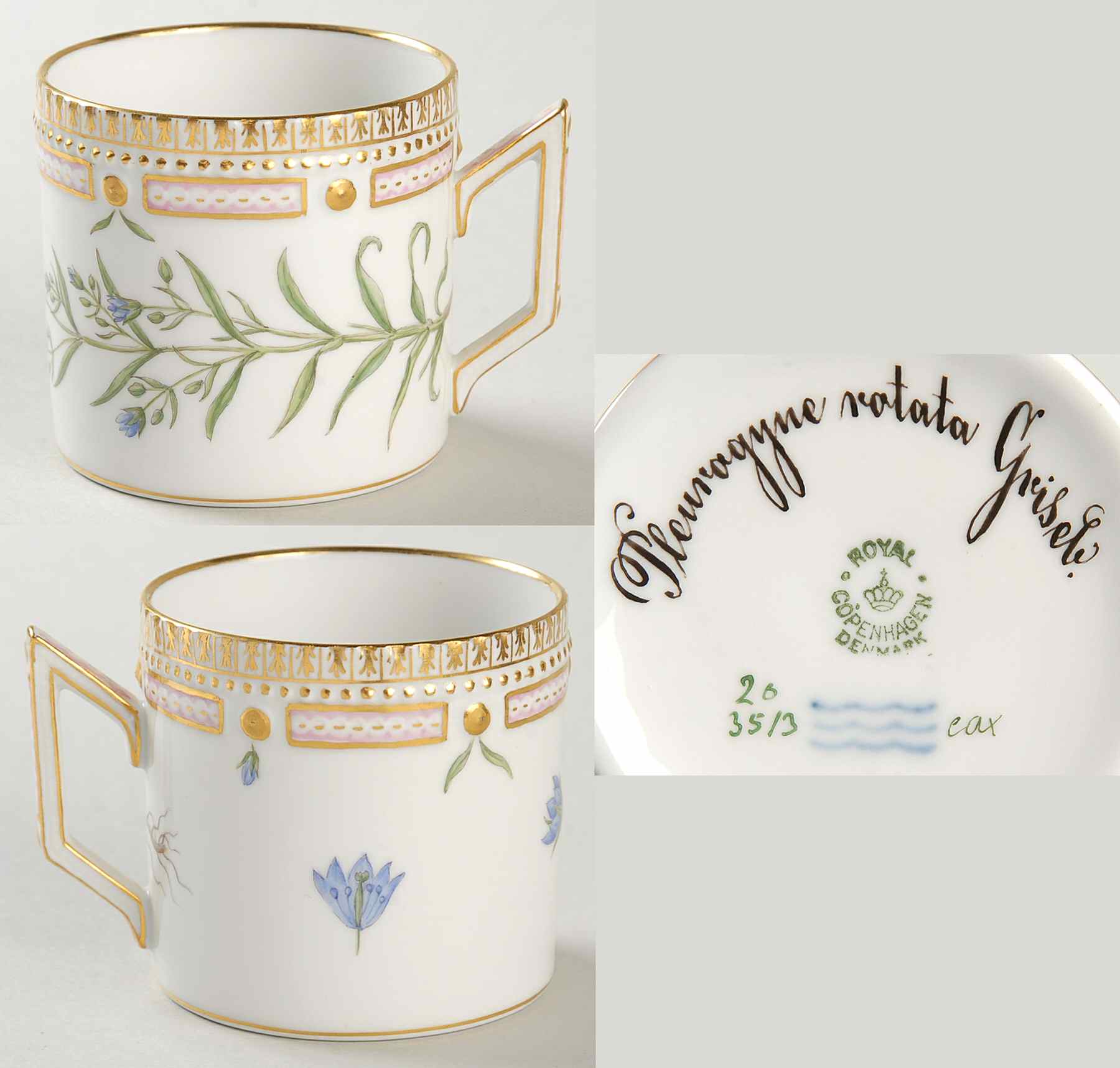 Flora Danica (1790 To 1960) Chocolate Cup-Pleurogyne rotata Griseb by Royal Copenhagen-1