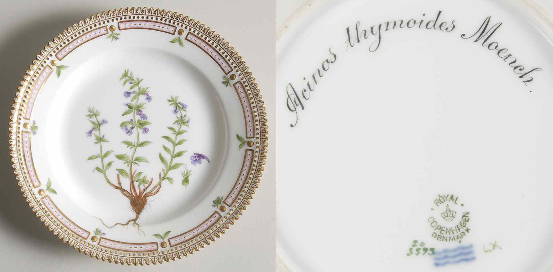Flora Danica (1790 To 1960) Salad Plate-Acinos thymoides Moench by Royal Copenhagen-1