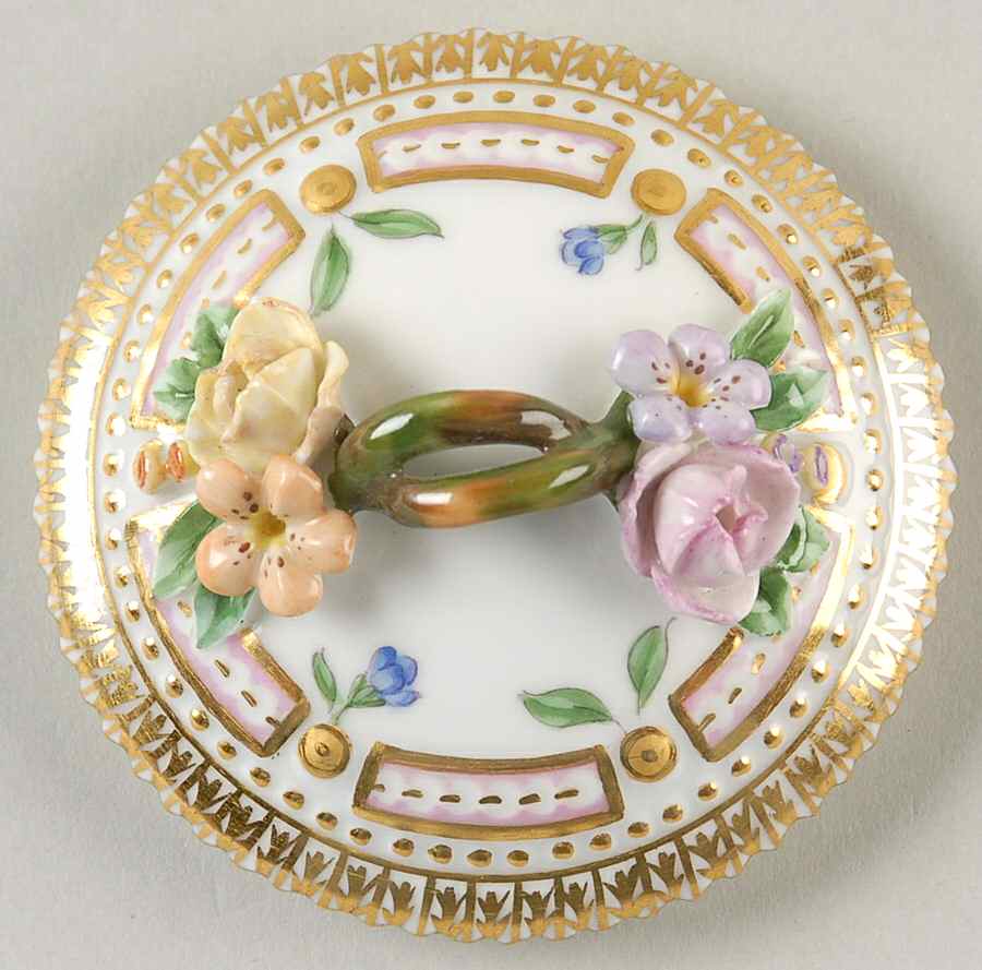 Flora Danica (1790 To 1960) Lid for Round Custard Cup No Decal by Royal Copenhagen-1