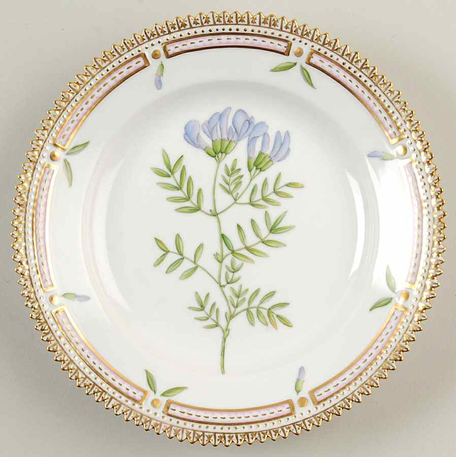 Flora Danica (1790 To 1960) Dessert/Pie Plate-Astragalus arenarius L. by Royal Copenhagen-1