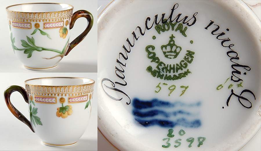 Flora Danica (1790 To 1960) Flat Cup-Ranunculus nivalis L by Royal Copenhagen-1