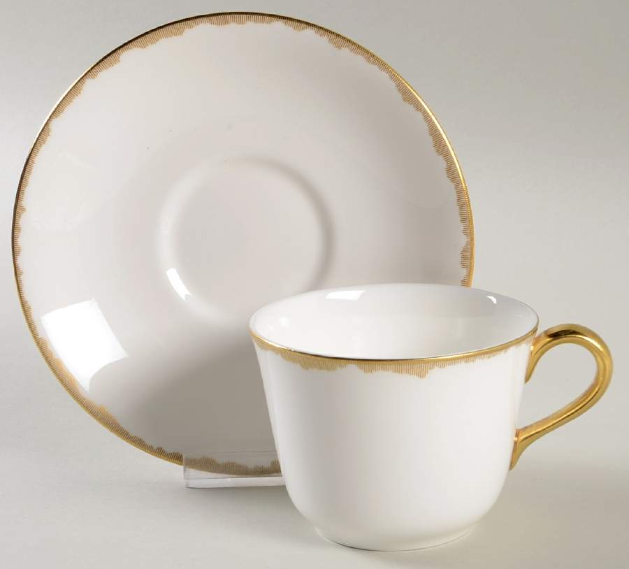 Ruche Flat Cup & Saucer Set by Royal Crown Derby-1