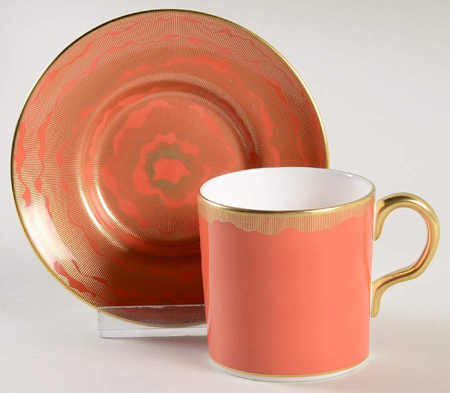 Ruche Flat Demitasse Cup & Saucer Set by Royal Crown Derby-1