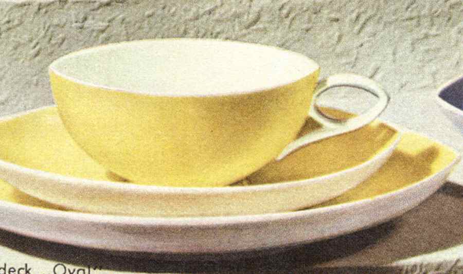 Oval Yellow Flat Cup & Saucer Set by Rosenthal - Continental-1