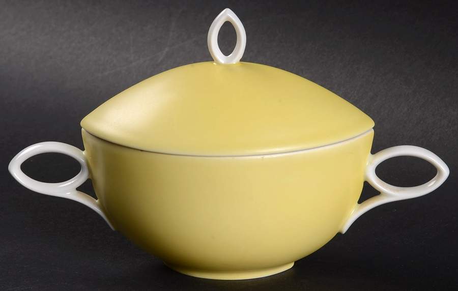 Oval Yellow Sugar Bowl & Lid by Rosenthal - Continental-1