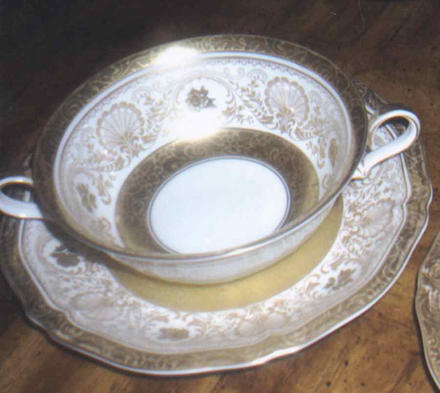 R2249 Footed Cream Soup Bowl & Saucer Set by Rosenthal - Continental-1